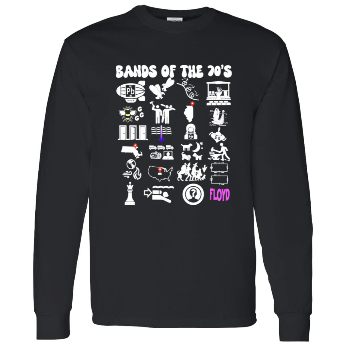 1062-10145-108650485 Bands of the 70s Rock Puzzle Icons Vintage Classic Rock Artwork Shirt – Styling Guide