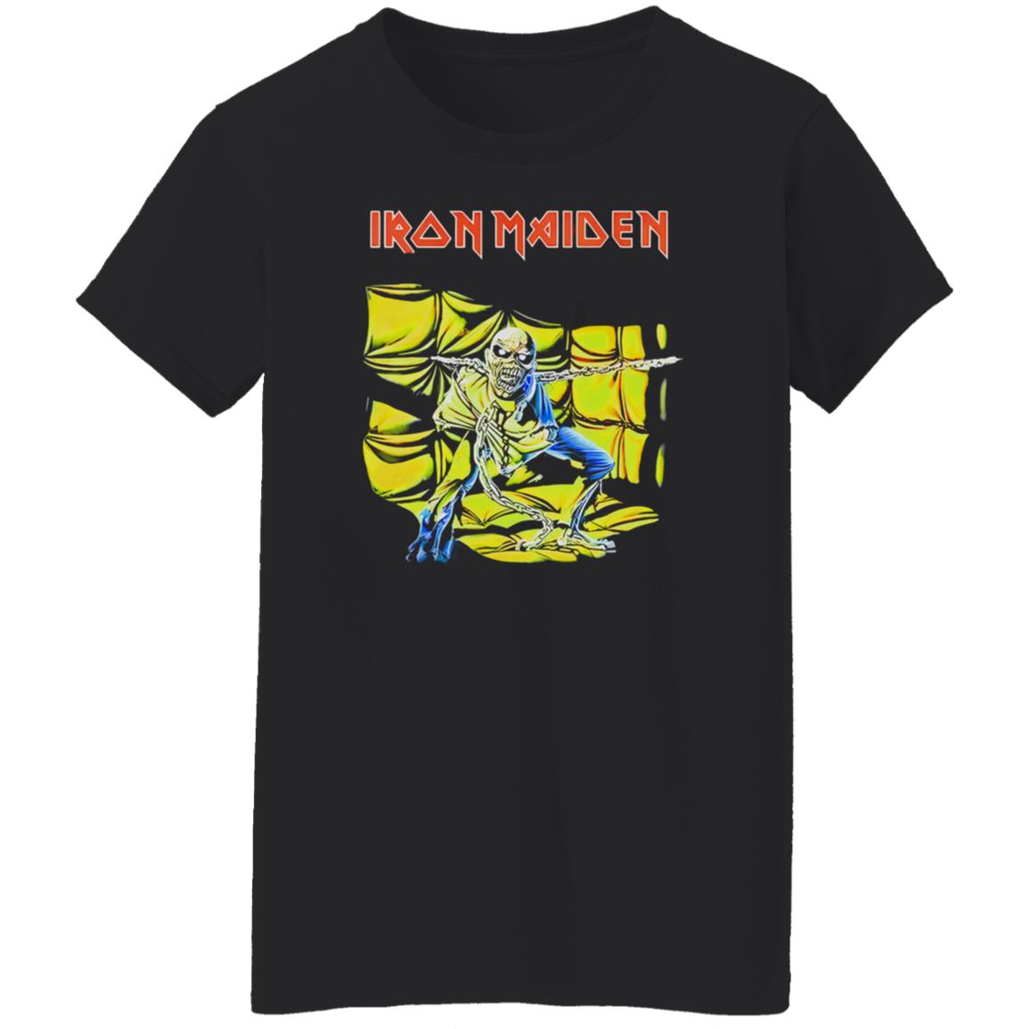 1054-10039-108654417 Iron Maiden Eddie Skeleton Neon Heavy Metal Artwork Shirt