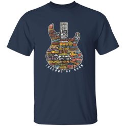 Legends of Rock Guitar Collage Classic Rock Band Logos Artwork Shirt