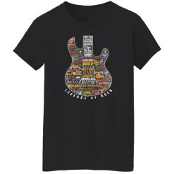 Legends of Rock Guitar Collage Classic Rock Band Logos Artwork Shirt