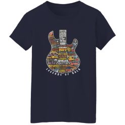 Legends of Rock Guitar Collage Classic Rock Band Logos Artwork Shirt