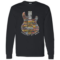 Legends of Rock Guitar Collage Classic Rock Band Logos Artwork Shirt